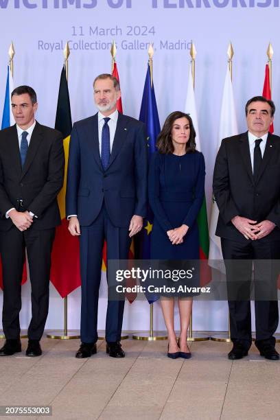 Prime Minister Pedro Sanchez, King Felipe VI of Spain, Queen Letizia of Spain and European Commission Vice-President Margaritis Schinas attend a...