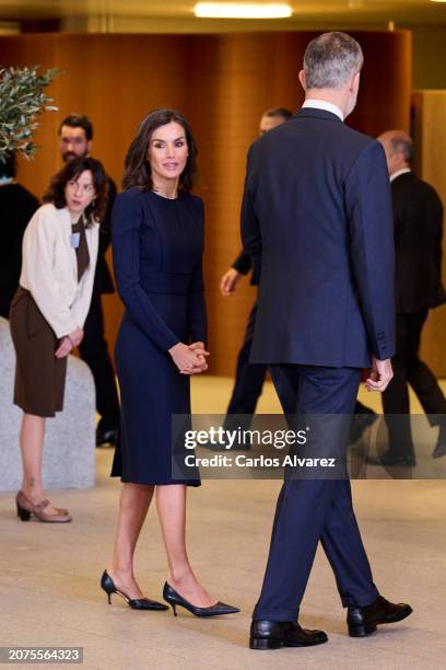 King Felipe VI of Spain and Queen Letizia of Spain attend a commemorative event for the European Day of the Victims of Terrorism at the Royal...