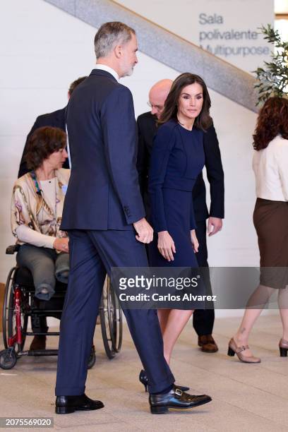 King Felipe VI of Spain and Queen Letizia of Spain attend a commemorative event for the European Day of the Victims of Terrorism at the Royal...