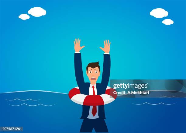 drowned. - panic attack stock illustrations