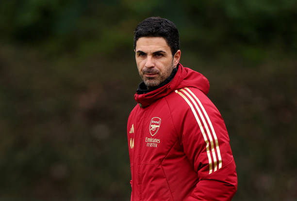 GBR: Arsenal FC Training Session And Press Conference - UEFA Champions League 2023/24