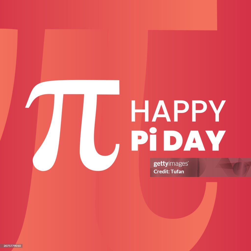Happy Pi Day Card Design - March 14 International Pi Day Holiday Concept