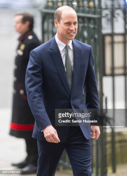 Prince William, Prince of Wales attends the 2024 Commonwealth Day Service at Westminster Abbey on March 11, 2024 in London, England.