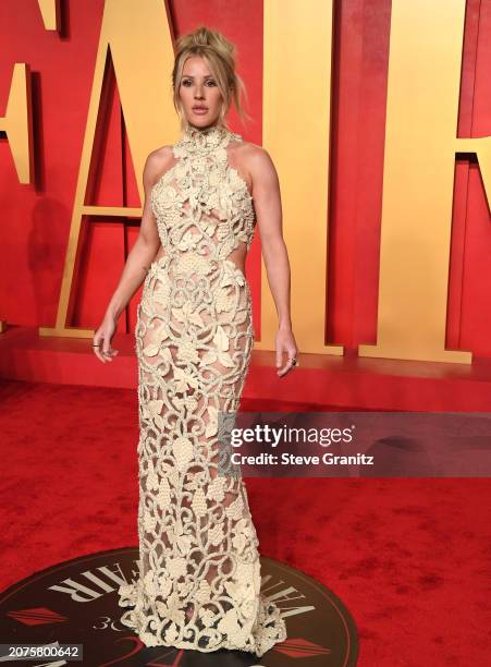 Ellie Goulding arrives at the 2024 Vanity Fair Oscar Party Hosted By Radhika Jones at Wallis Annenberg Center for the Performing Arts on March 10,...