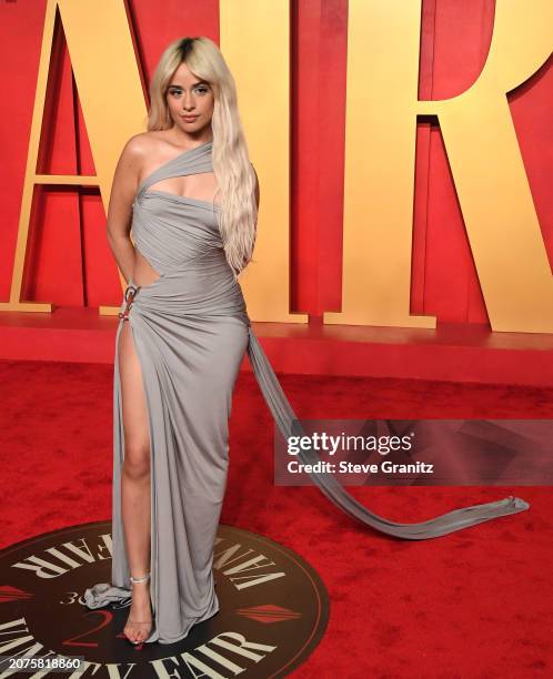 Camila Cabello arrives at the 2024 Vanity Fair Oscar Party Hosted By Radhika Jones at Wallis Annenberg Center for the Performing Arts on March 10,...