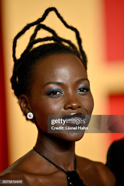 Lupita Nyong'o attends the 2024 Vanity Fair Oscar Party Hosted By Radhika Jones at Wallis Annenberg Center for the Performing Arts on March 10, 2024...