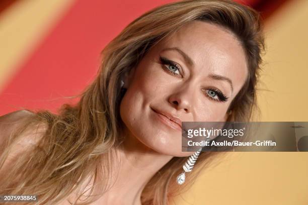 Olivia Wilde attends the 2024 Vanity Fair Oscar Party hosted by Radhika Jones at Wallis Annenberg Center for the Performing Arts on March 10, 2024 in...