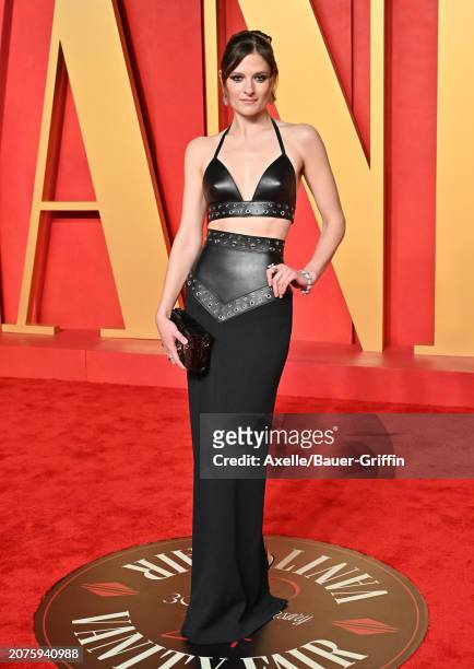 Louisa Jacobson attends the 2024 Vanity Fair Oscar Party hosted by Radhika Jones at Wallis Annenberg Center for the Performing Arts on March 10, 2024...