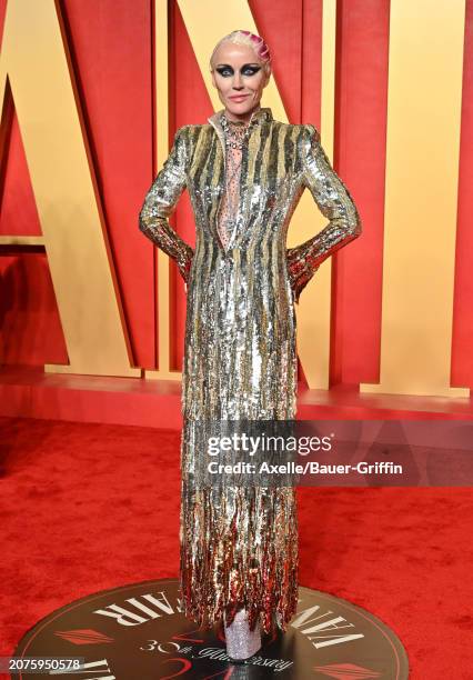 Daphne Guinness attends the 2024 Vanity Fair Oscar Party hosted by Radhika Jones at Wallis Annenberg Center for the Performing Arts on March 10, 2024...