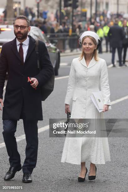 Geri Horner leaving the 2024 Commonwealth Day Service at Westminster Abbey on March 11, 2024 in London, England.