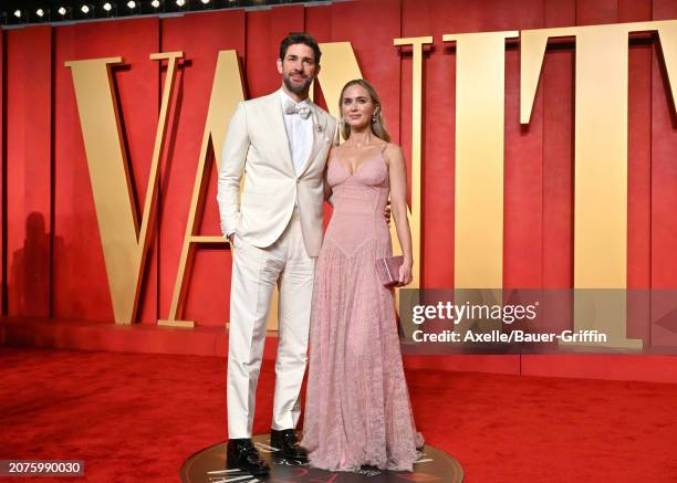 Emily Blunt and John Krasinski attend the 2024 Vanity Fair Oscar Party hosted by Radhika Jones at Wallis Annenberg Center for the Performing Arts on...