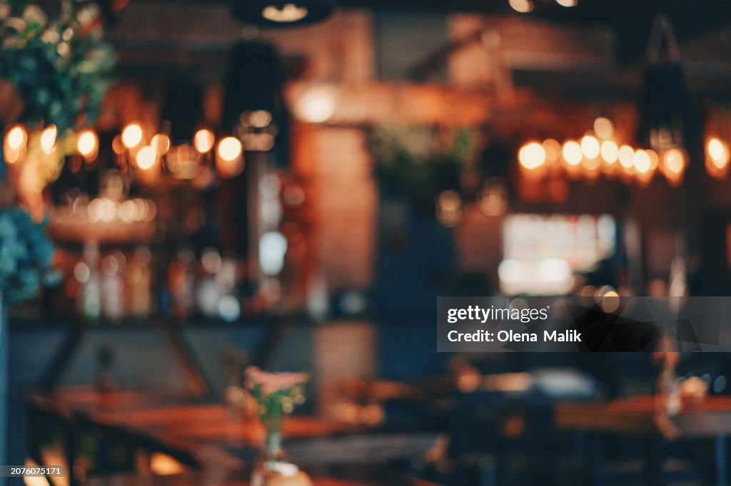 Abstract defocused background of restaurant