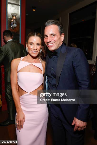 Lana Gomez and Sebastian Maniscalco attend Netflix's 2024 Oscar after party at Mother Wolf on March 10, 2024 in Los Angeles, California.