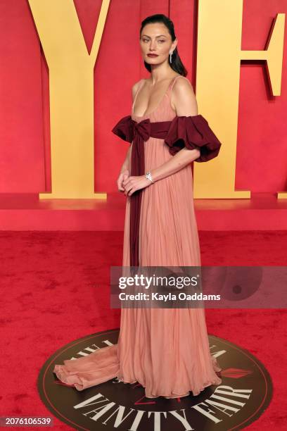 Phoebe Tonkin attends the 2024 Vanity Fair Oscar Party Hosted By Radhika Jones at Wallis Annenberg Center for the Performing Arts on March 10, 2024...