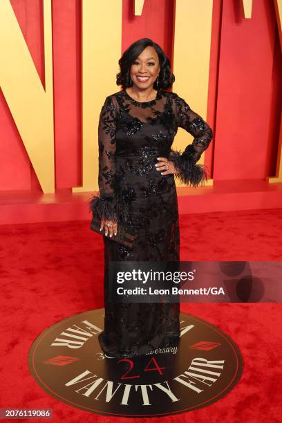 Shonda Rhimes attends 2024 Vanity Fair Oscar Party Hosted by Radhika Jones at Wallis Annenberg Center for the Performing Arts on March 10, 2024 in...