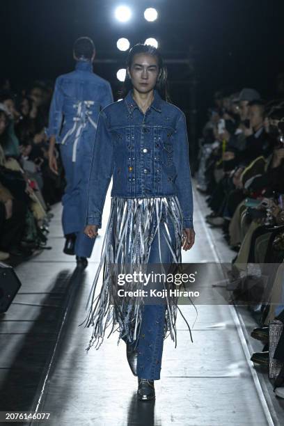 Model walks the runway in a design by TANAKA during the Rakuten Fashion Week TOKYO 2024 A/W on March 11, 2024 in Tokyo, Japan.