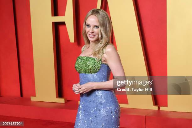 Kylie Minogue attends the 2024 Vanity Fair Oscar Party hosted by Radhika Jones at Wallis Annenberg Center for the Performing Arts on March 10, 2024...