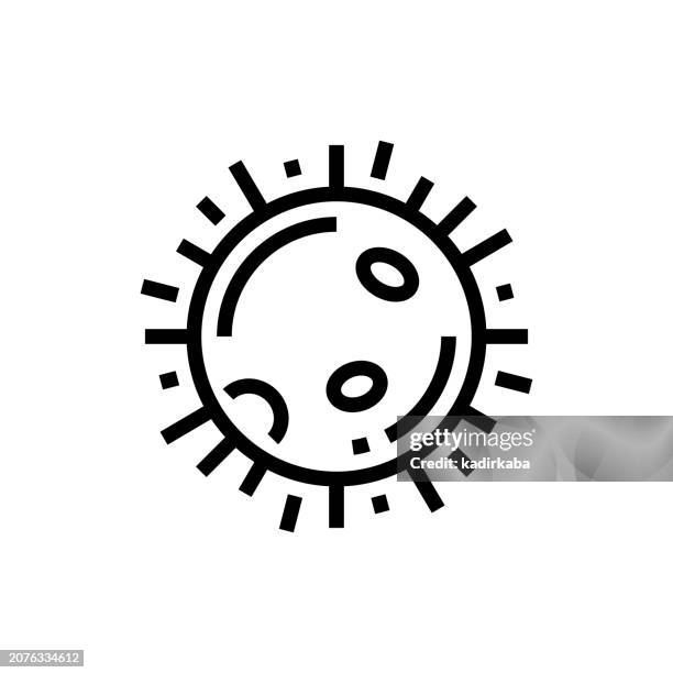 sun and planet, hot line icon - mars shuttle stock illustrations