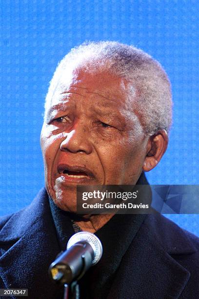 Nelson Mandela, South Africas first post apartheid president, at the Freedom Concert in Trafalgar Square in London, April 29, 2001. The event...