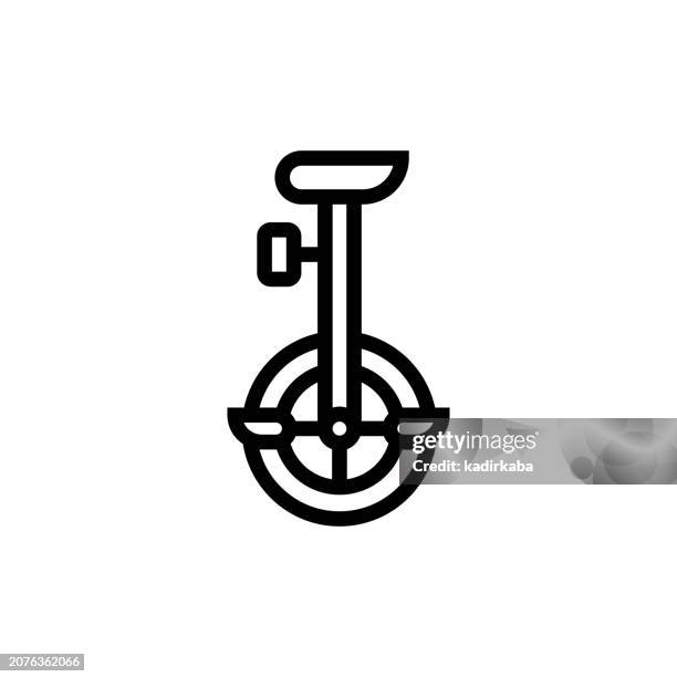 bicycle and unicycle line icon - cycling helmet stock illustrations