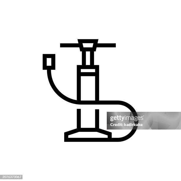 bicycle pump line icon - driving gloves stock illustrations