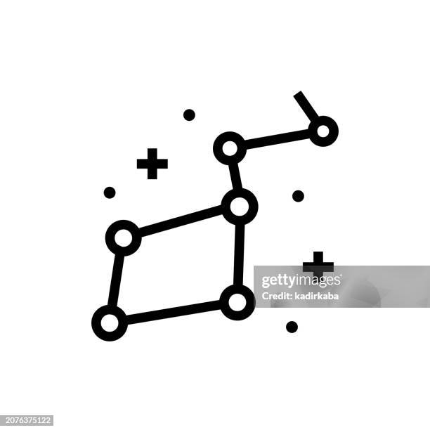 constellation and zodiac line icon - capricorn stock illustrations