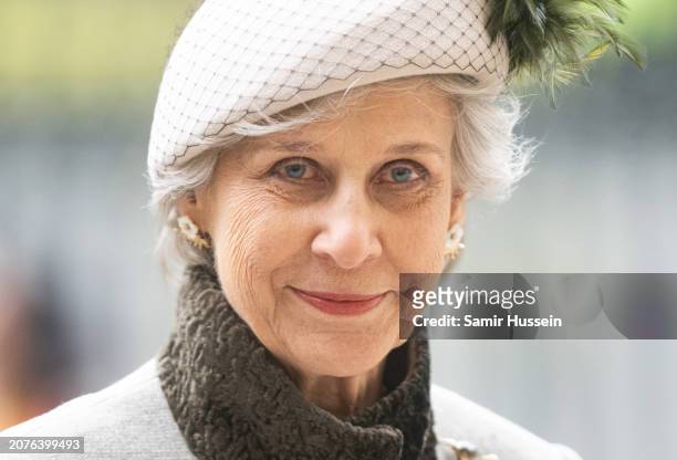Birgitte, Duchess of Gloucester attends the 2024 Commonwealth Day Service at Westminster Abbey on March 11, 2024 in London, England.