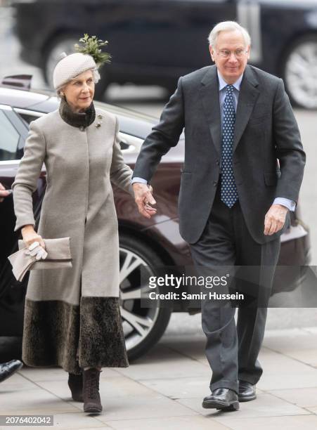 Birgitte, Duchess of Gloucester and Prince Richard, Duke of Gloucester attend the 2024 Commonwealth Day Service at Westminster Abbey on March 11,...