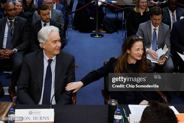 Central Intelligence Agency Director William Burns and Director of National Intelligence Avril Haines prepare to testify before the Senate Select...