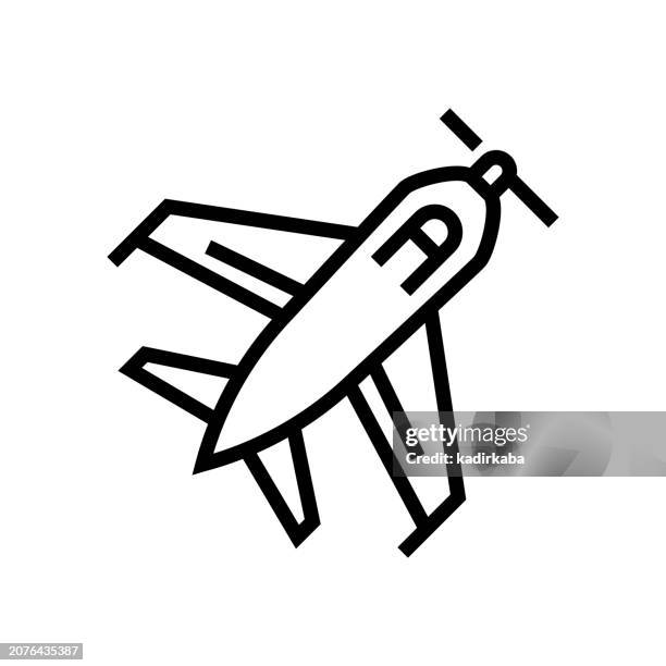 propeller plane and aviation line icon - aerospace engineers stock illustrations