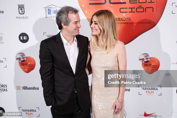 Alexandra Jimenez and Luis Rayo attend the red carpet for the Unión De Actores Awards 2024 at Teatro Circo Price on March 11, 2024 in Madrid, Spain.