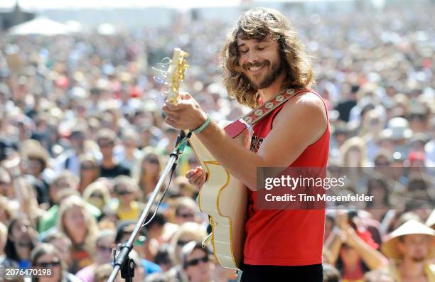 John Gourley of Portugal. The Man performs during the Outside Lands Music & Arts festival at the Polo Fields in Golden Gate Park on August 29, 2009...