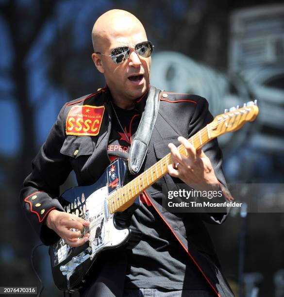 Tom Morello of Street Sweeper Social Club performs during the Outside Lands Music & Arts festival at the Polo Fields in Golden Gate Park on August...