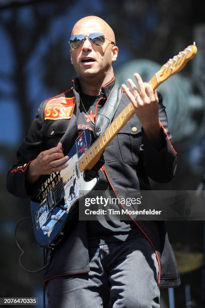 Tom Morello of Street Sweeper Social Club performs during the Outside Lands Music & Arts festival at the Polo Fields in Golden Gate Park on August...