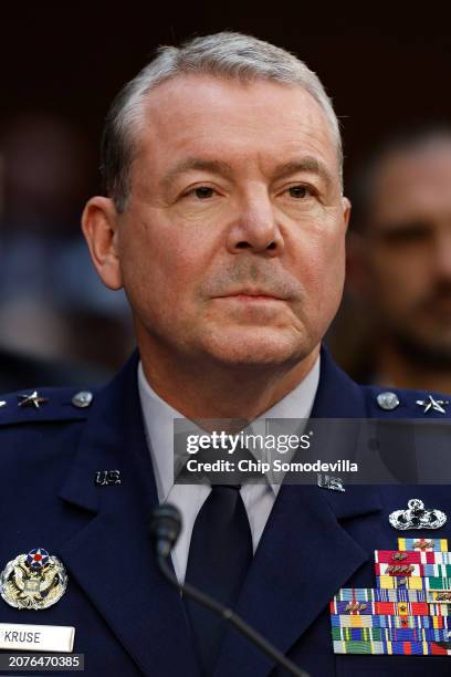 Defense Intelligence Agency Director Lieutenant General Jeffrey Kruse prepares to testify before the Senate Select Committee on Intelligence about...