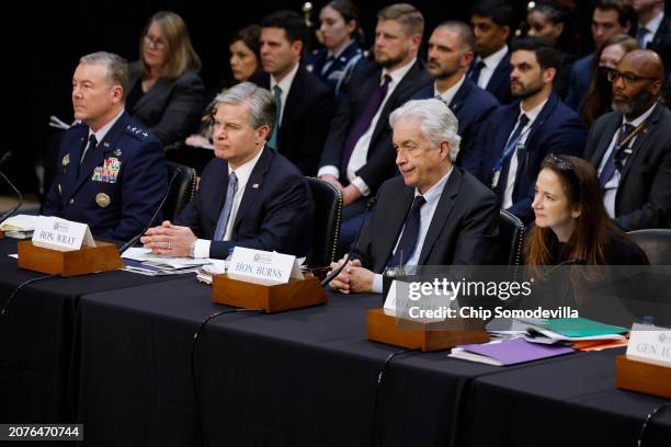 Defense Intelligence Agency Director Lieutenant General Jeffrey Kruse, Federal Bureau of Investigation Director Christopher Wray, Central...