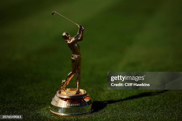 The trophy is seen prior to THE PLAYERS Championship at TPC Sawgrass on March 11, 2024 in Ponte Vedra Beach, Florida.