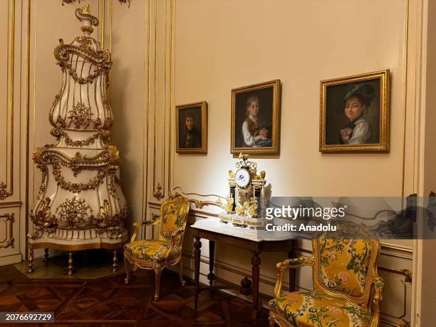 An interior view from the museum part of Schonbrunn Palace, the summer palace of the Habsburg Dynasty, which ruled various countries of Europe for...