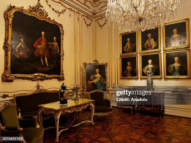 An interior view from the museum part of Schonbrunn Palace, the summer palace of the Habsburg Dynasty, which ruled various countries of Europe for...