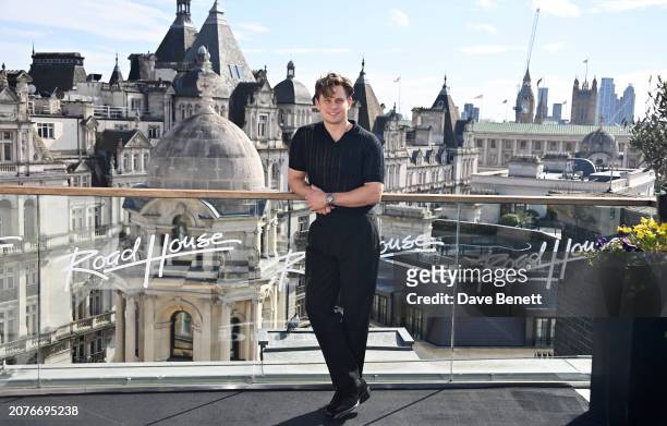 Billy Magnussen attends the "Road House" photocall at Corinthia London on March 14, 2024 in London, England.