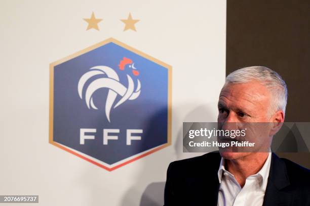 Didier DESCHAMPS Head Coach of France during a press conference of France Team at French Football Federation on March 14, 2024 in Paris, France. -...