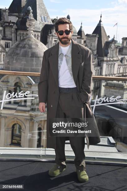 Jake Gyllenhaal attends the "Road House" photocall at Corinthia London on March 14, 2024 in London, England.