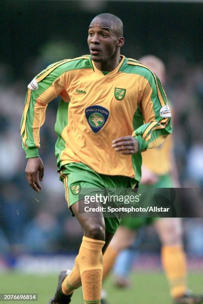 February 14: Damien Francis of Norwich City in action during the League One match between Coventry City and Norwich City at Highfield Road on...