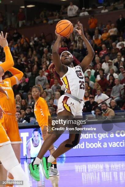 South Carolina Gamecocks guard Raven Johnson during the SEC Women's Basketball Tournament between the Tennessee Volunteers and the South Carolina...