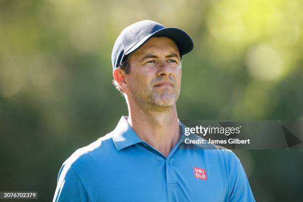 Adam Scott of Australia looks on from the 15th tee during the first round of THE PLAYERS Championship at Stadium Course at TPC Sawgrass on March 14,...