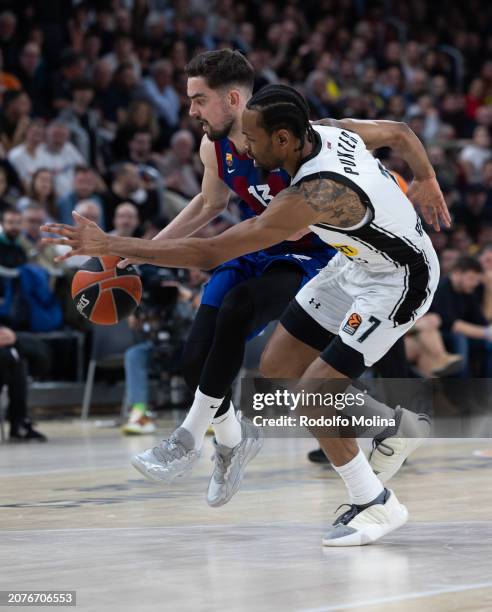 Tomas Satoransky, #13 of FC Barcelona in action during the Turkish Airlines EuroLeague Regular Season Round 29 match between FC Barcelona and...