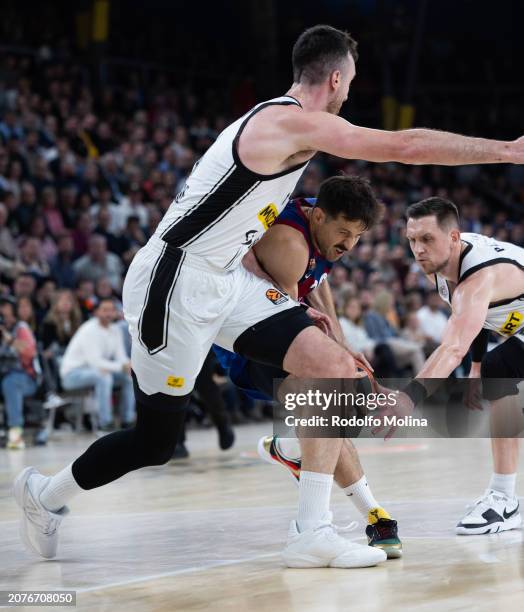 Nicolas Laprovittola, #20 of FC Barcelona in action during the Turkish Airlines EuroLeague Regular Season Round 29 match between FC Barcelona and...