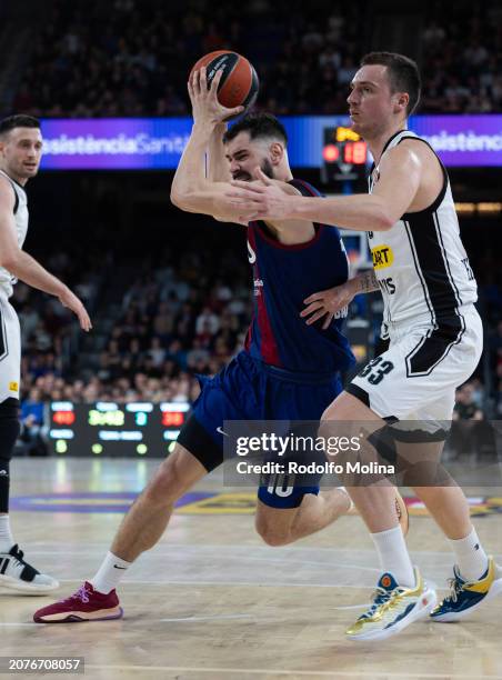 Nikola Kalinic, #10 of FC Barcelona in action during the Turkish Airlines EuroLeague Regular Season Round 29 match between FC Barcelona and Partizan...