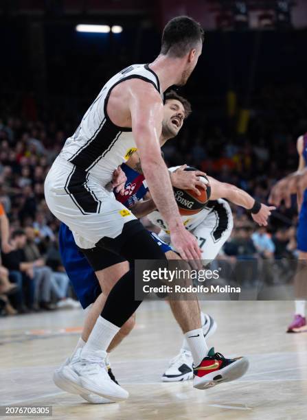 Nicolas Laprovittola, #20 of FC Barcelona in action during the Turkish Airlines EuroLeague Regular Season Round 29 match between FC Barcelona and...
