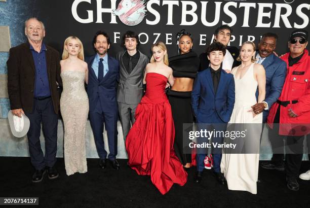 Bill Murray, Emily Alyn Lind, Paul Rudd, Finn Wolfhard, Mckenna Grace, Celeste O'Connor, Logan Kim, Gil Kenan, Carrie Coon, Ernie Hudson and Dan...